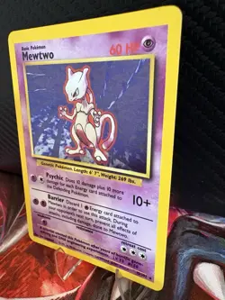 Pokemon Base Set Mewtwo 10/102 Holo WOTC 1999 MP Holofoil Vintage - Image 3