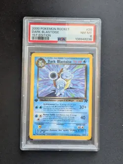 Dark Blastoise 1st Edition 2000 Pokemon Rocket Non Holo PSA 8 NM-MT - Image 1