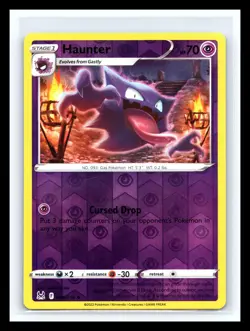 💥 Reverse Holo Haunter #065/196 Uncommon SWSH11: Lost Origin Pokemon - Image 1