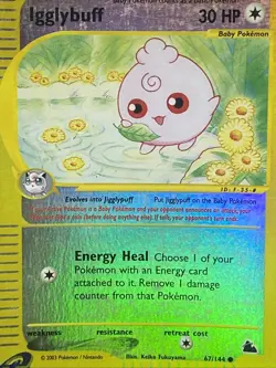 Pokemon TCG Igglybuff Reverse Holo 67/144 Skyridge Uncommon E Wotc - Image 4