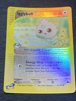 Pokemon TCG Igglybuff Reverse Holo 67/144 Skyridge Uncommon E Wotc - Image 5