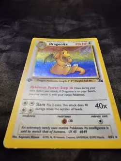 1999 Pokemon TCG Fossil Dragonite Holo Rare 1st Edition #4 - Image 2