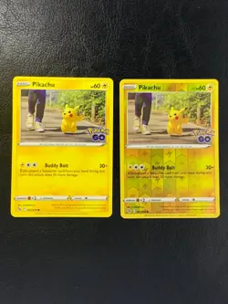 Pikachu 027/078 Non Holo + Reverse Holo Pokemon Go - Image 1