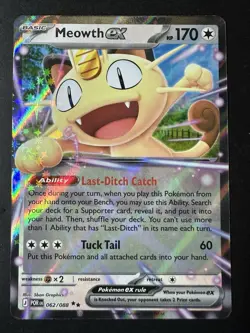 Pokemon TCG Meowth EX 62/88 Double Rare Perfect Order - Image 1