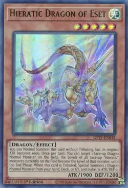 Yugioh! LP Hieratic Dragon of Eset - GFTP-EN049 - Ultra Rare - 1st Edition Light - Image 1