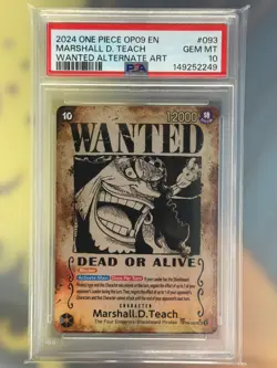 One Piece OP09-093 Marshall D Teach Wanted Poster SP PSA 10 SP Alternate Alt Art - Image 1