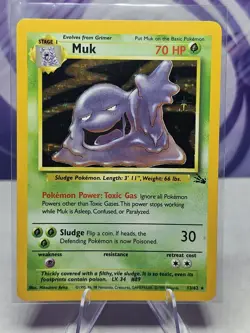 Pokemon Muk Fossil 13/62 Holo Rare Fossil Card - Image 1