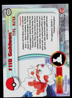 Pokemon Card - Goldeen Topps TV Animation Edition 118 Foil Blue Logo - Image 2