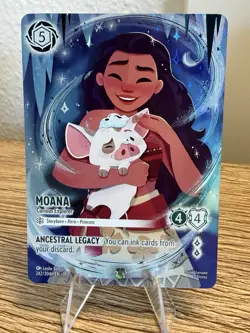 ~Disney Lorcana Moana Curious Explorer ICONIC Card 208/204 Winterspell - Image 1