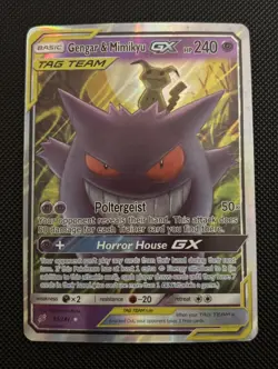 Pokemon Gengar & Mimikyu GX 53/181 Team Up Ultra Rare TAG TEAM Holo Card - Image 1