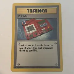RARE LP 1995,96,98 Pokemon Pokedex Trainer Card 87/102 Base Set - Image 1
