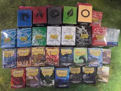Dragon Shield Sleeve/Deck Box Lot MultiColors, 39 Boxes Of Sleeves + Deck Boxes - Image 1