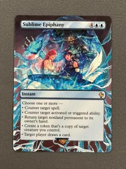 Sublime Epiphany MTG Final Fantasy Commander Hand Painted Full Altered Art Tentz - Image 4