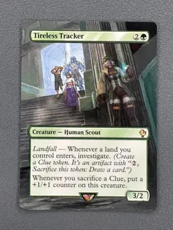 Tireless Tracker MTG Final Fantasy Commander Hand Painted Borderless Altered Art - Image 1