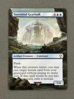Torrential Gearhulk MTG Final Fantasy Commander Hand Painted Full Altered Art v - Image 1
