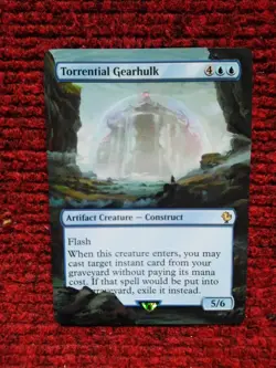 Torrential Gearhulk MTG Final Fantasy Commander Hand Painted Full Altered Art v - Image 2