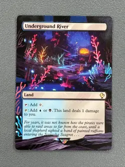 Underground River MTG Final Fantasy Commander Hand Painted Extended Altered Art - Image 1