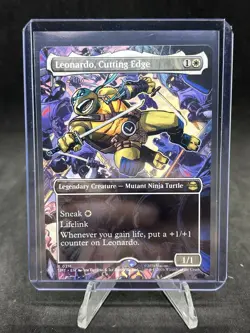 1 x Leonardo, Cutting Edge - Borderless - Teenage Mutant Ninja Turtles - NM-Mint - Image 1