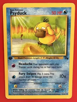 Fossil #53/62 Psyduck 1st Edition Pokemon Card - Image 1