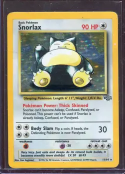 Pokemon Snorlax Jungle Holo Rare 11/64 90HP WOTC Card HP - SEE DESC. - Image 1