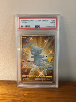 Pokemon Mew Full Art Secret Rare 025/025 Celebrations Holo PSA 9 - Image 1