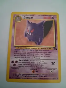 Vintage Gengar Pokemon Fossil 20/62 1999 Non Holo Rare NM- - Image 1