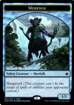 Merfolk Treasure Token LP* FOIL FNM PROMO Ixalan ENGLISH 001/012 -UnltdCards - Image 1