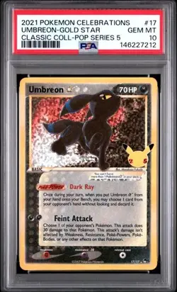 2021 POKEMON CELEBRATIONS CLASSIC COLL #17 UMBREON-GOLD STAR PSA 10 - Image 1