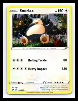 💥 Snorlax 140/202 Cosmos Holo Promo Sword & Shield Pokemon 2020 - Image 1