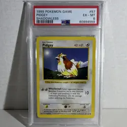 Pokemon Pidgey Base Set Shadowless 57/102 English 1999 Regular Common PSA 6 - Image 1