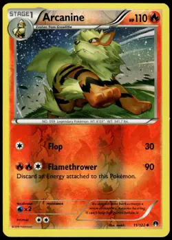 Arcanine 11/122 Uncommon BREAKpoint Pokemon Reverse Holo NM - Image 1