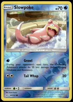 Slowpoke 42/214 Common Unbroken Bonds Pokemon Reverse Holo NM - Image 1