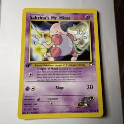 Pokemon Card - Sabrina's Mr. Mime Gym Heroes 94/132 Common 1st Edition - Image 1