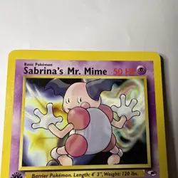 Pokemon Card - Sabrina's Mr. Mime Gym Heroes 94/132 Common 1st Edition - Image 3