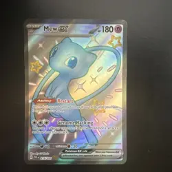 Pokemon Mew EX Shiny Ultra Rare Full Art Holo 216/091 SV: Paldean Fates 180 HP - Image 1