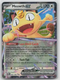 Meowth ex 062/088 ME03: Perfect Order Double Rare Pokemon TCG Card - Image 1