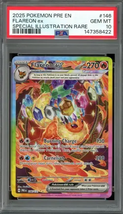 Pokemon TCG Prismatic Evolutions #146 Flareon ex Special Illustration PSA 10 - Image 1