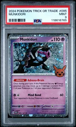 2024 POKEMON TRICK OR TRADE #095 MUNKIDORI PSA 9 - Image 1