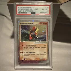 Pokemon Hitmonchan EX Ultra Rare Holo 98/109 Ruby & Sapphire 90 HP PSA 8 2003 - Image 1