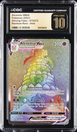 2021 POKEMON SWORD & SHIELD SHINING FATES FULL ART/ALCREMIE VMAX CGC 10 PERFECT - Image 1