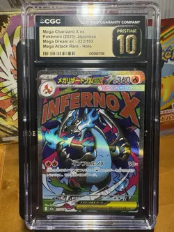 CGC Pristine 10 MEGA Charizard X ex MA 223/193 MEGA Dream ex Rare,Pokemon Japan - Image 1