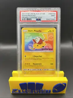 2017 Pokemon SM Black Star Ash’s Pikachu #SM108 Promo I Choose You! PSA 9 - Image 1