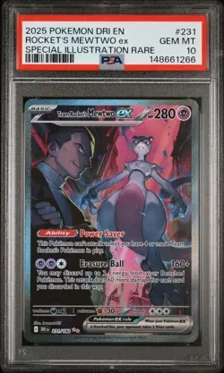 Pokemon Mewtwo ex 231/182 PSA Gem Mint 10 - Team Rocket SIR - Image 1
