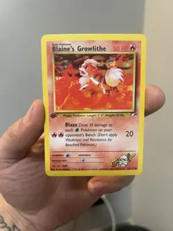 Pokemon Card - Blaine's Growlithe Gym Heroes 62/132 Common 1st Edition - Image 1