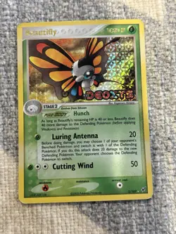 Pokemon EX Deoxys Beautifly Card 2/107 Reverse Holo Stamped Rare Lightly Played - Image 1