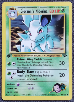 1st Edition Giovanni's Nidorina - Gym Challenge - #44/132 - Vintage Pokemon Card - Image 1