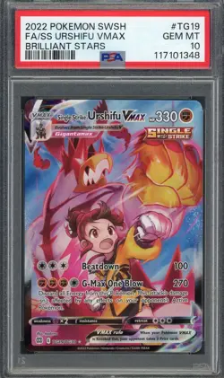 PSA 10 Single Strike Urshifu VMAX Brilliant Stars TG19/TG30 Pokemon Card B17 - Image 1