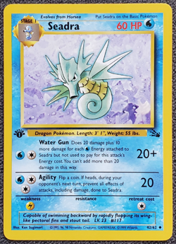1st Edition Seadra - Fossil - #42/62 - Vintage Pokemon Card 1999 WOTC - Image 1