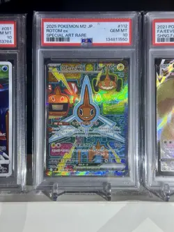 Lot Of 5 ) PSA Pokemon Cards , FA/WEAVILE , ROTOM ex, FA/EEVEE VMAX, CHARIZARD + - Image 3