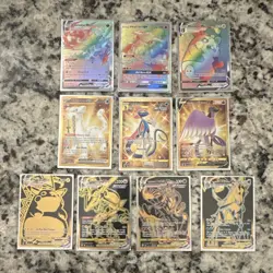 Pokemon Secret Rares VMax Pikachu Rayquaza Rainbow Action 10 Cards - Image 1